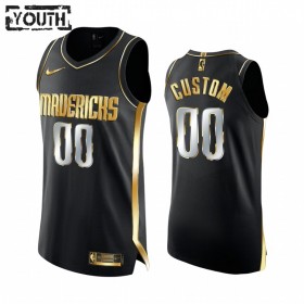 Dres Dallas Mavericks Prilagođeni 2020-21 Crna Golden Edition Swingman - Dječji